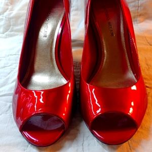 Antonio Melani Red Peep Toe Pumps, size 10M